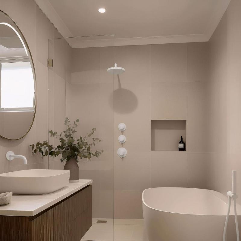 Waterevolution Flow indbygget brusertermostat med 2 stopventiler mat hvid 1208953386