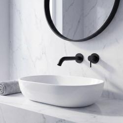 SB Round indbygget håndvaskarmatur mat sort - 102mm