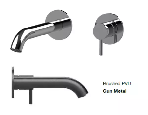 SB Round indbygget håndvaskarmatur gun metal PVD 162mm