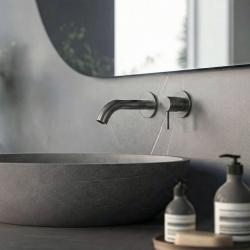 SB Round 316 indbygget håndvaskarmatur Gun Metal PVD 102mm