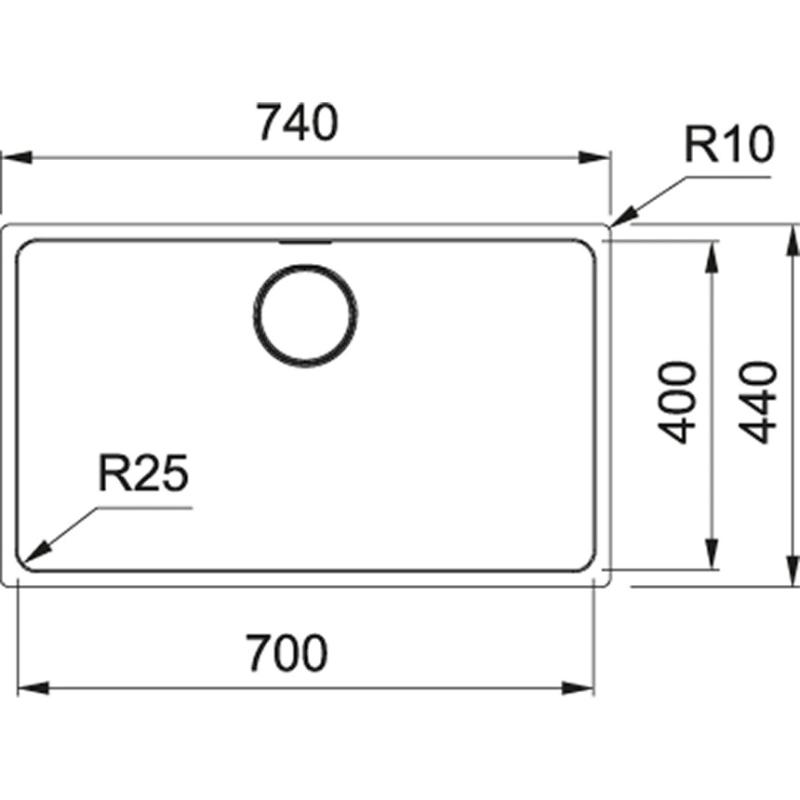 Franke Mythos MYX 110.70 rustfrit stål vask 70x40cm undermontering 122.0638.271