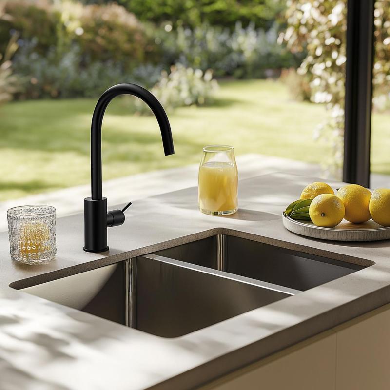 Franke Mythos MYX 160.34.16 BL halvanden rustfrit stål vask undermontering 34+16cm 122.0638.273