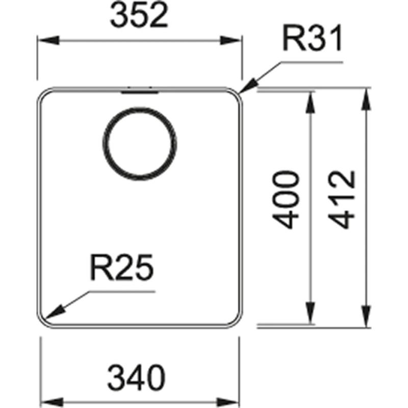 Franke Mythos MYX 210.34 rustfrit stål vask 34x40cm planmontering 127.0638.274