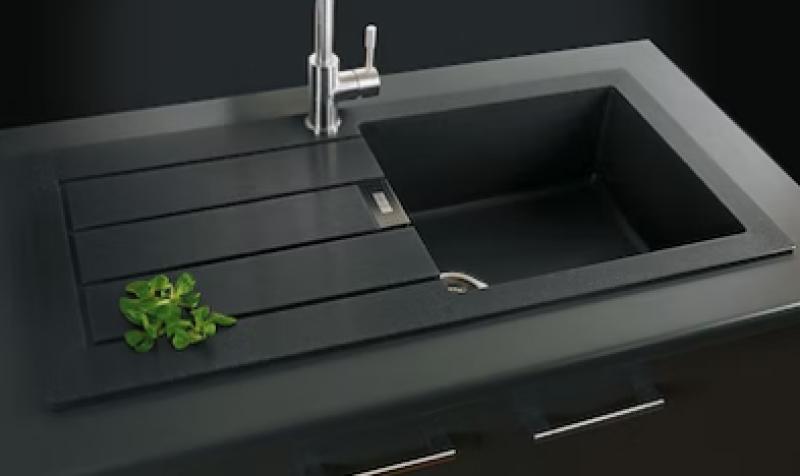 Franke Sirius 2 S2D 611 plastikvask med dræn sort overflade 100x50 143.0634.480