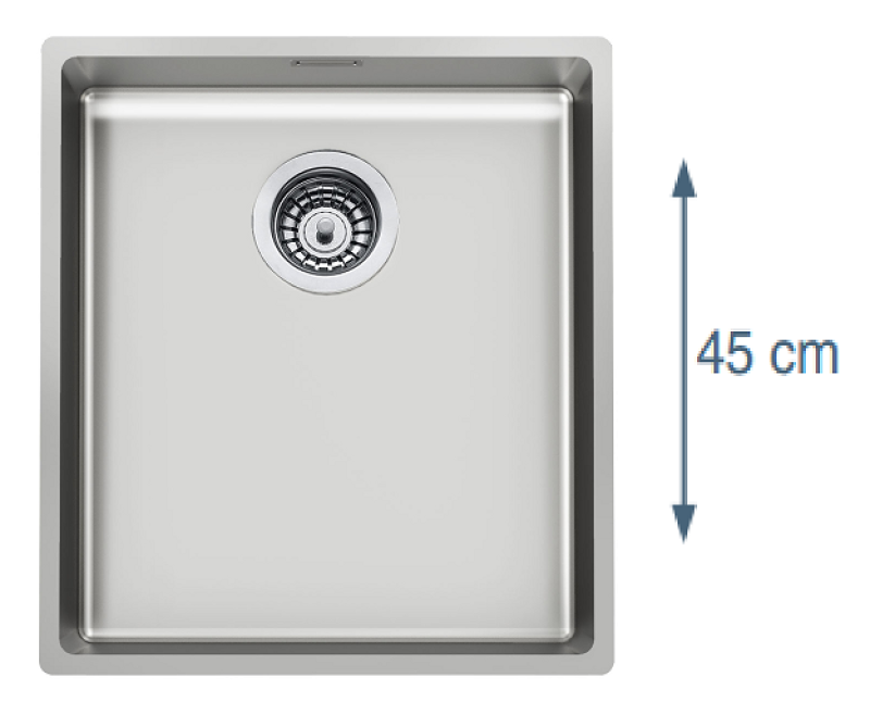 Foster L45 Speciel 45 cm lang rustfrit stål vask 40 x 45 cm underbygning 1208953742