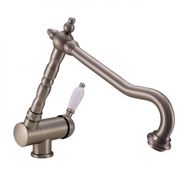 PB Vintage Nostalgisk køkkenarmatur vinduesarmatur nedklappeligt rustfrit stål 1208953757