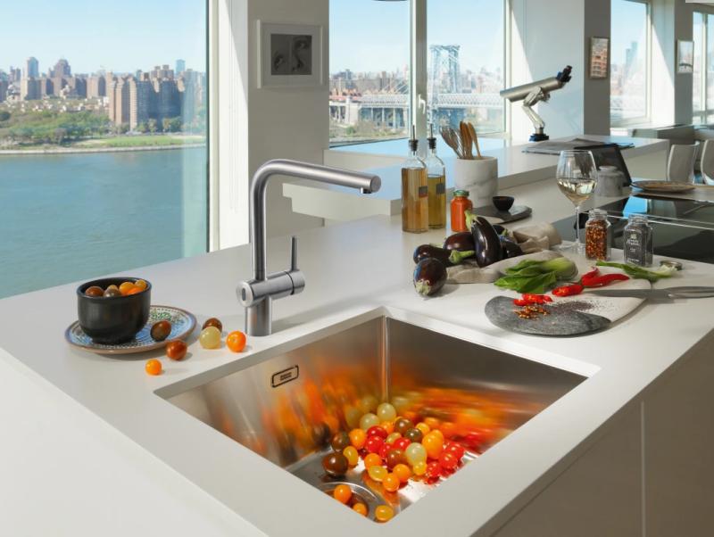 Franke massiv rustfrit stål sensor Køkkenarmatur Atlas Neo svingtud inox 115.0625.489