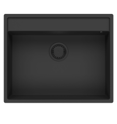 GraniteMy Bremen granitvask 64x52 cm sort overbygning underbygning og planindbygning med hanehulbank 1208953874