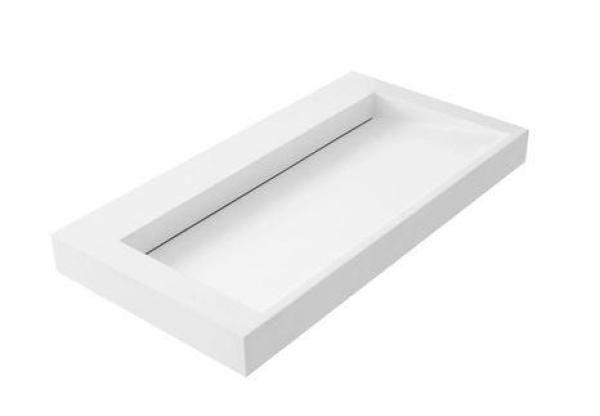 Solid-S Quatra håndvask solid surface mat hvid uden hanehul 90x45,5cm 1208953900