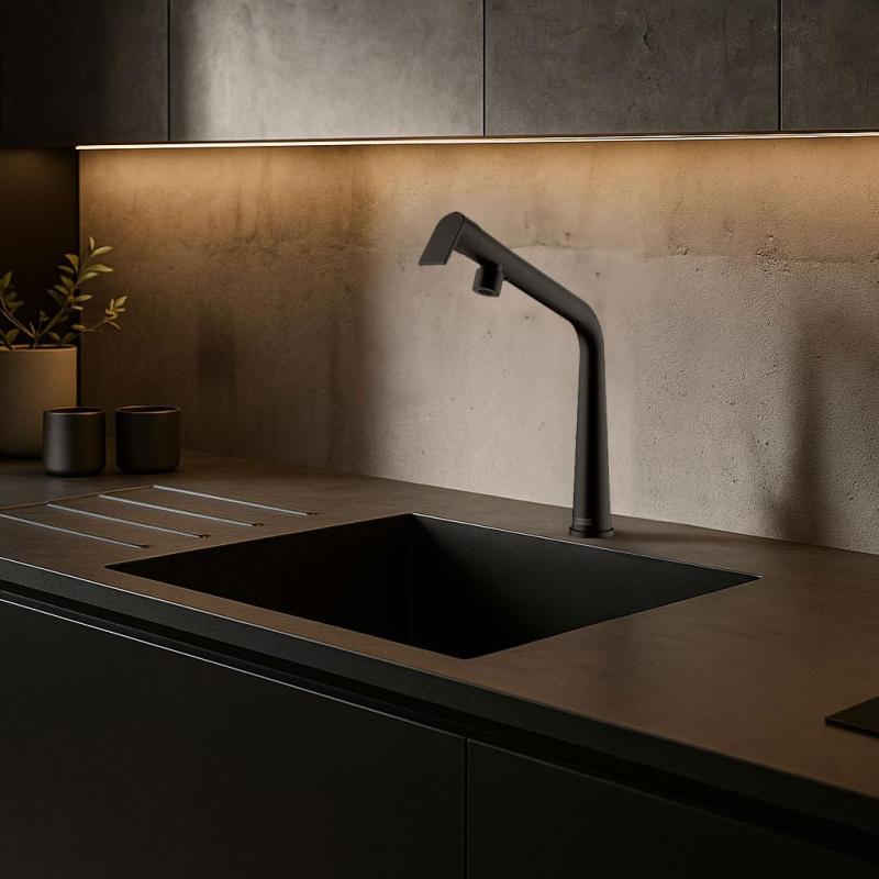 Franke Icon Køkkenhane mat sort med svingtud 115.0625.187