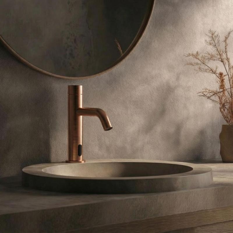 Waterevolution Flow elektronisk håndvaskarmatur infrarød på batterier Kobber T110ECPE