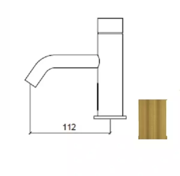 Waterevolution Flow elektronisk håndvaskarmatur infrarød på 230 volt børstet messing T110EEFLE