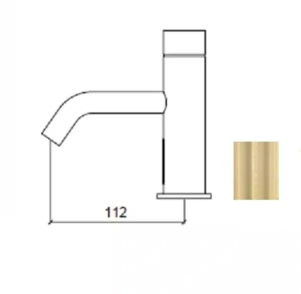 Waterevolution Flow elektronisk håndvaskarmatur infrarød på 230volt Light Gold T110EEWGE