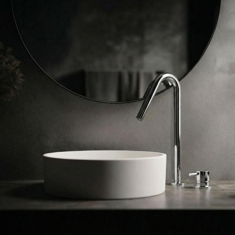 Waterevolution Flow 2-huls håndvaskarmatur krom med høj V 120mm tud T1122V01