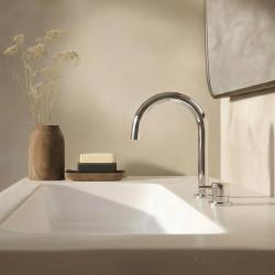 Waterevolution Flow 2-huls håndvaskarmatur krom med lav U 113mm tud T1121U01