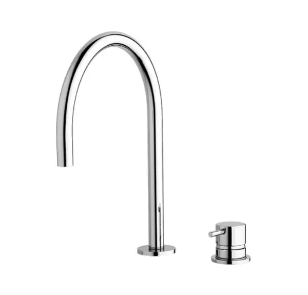 Waterevolution Flow 2-huls håndvaskarmatur krom med lav U 113mm tud T1121U01