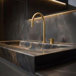 Waterevolution Flow 2-huls håndvaskarmatur børstet messing T1121ULE