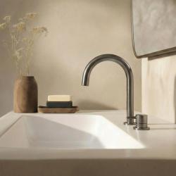 Waterevolution Flow 2-huls håndvaskarmatur PVD Gun Metal T1121UGME