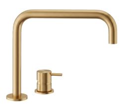 Waterevolution Flow 2-hole sink faucet brushed brass T112HLE