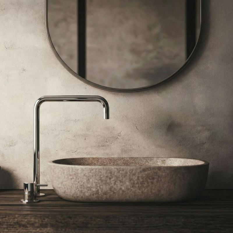 Waterevolution Flow 2-huls håndvaskarmatur høj tud 222 krom T122H01