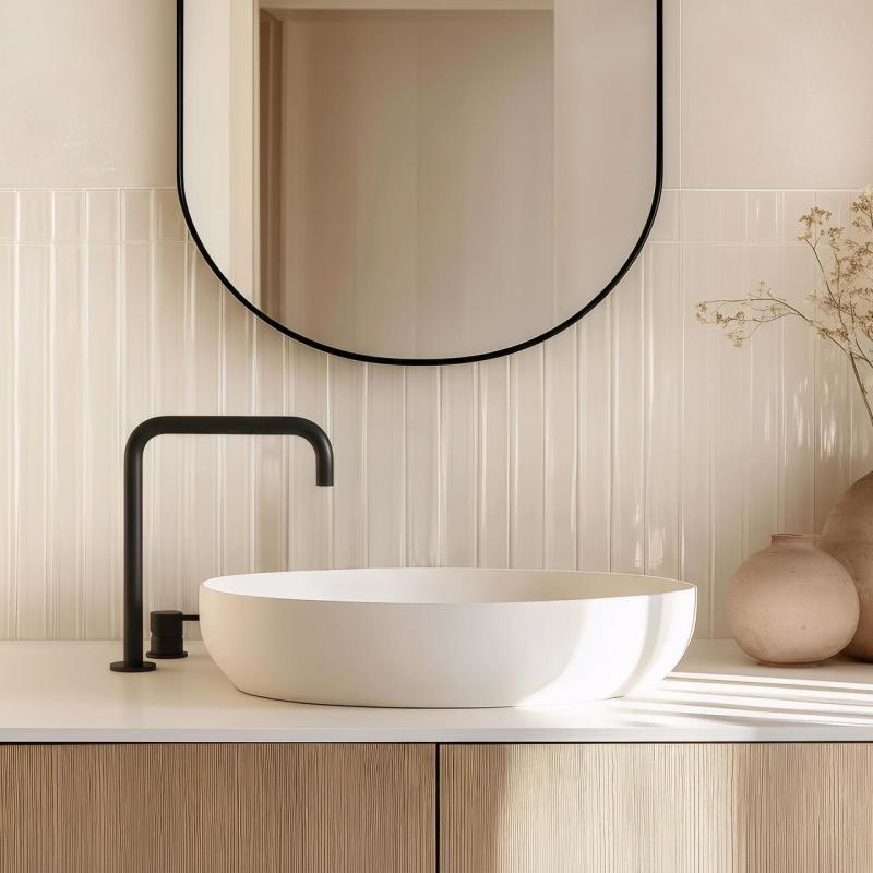 Waterevolution Flow 2-huls håndvaskarmatur høj tud 222 mat sort T122HPR