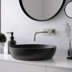 Waterevolution Flow indbygget håndvaskarmatur med dækplade, helt i rustfrit stål, med udløb 15 cm T1161BIE-15