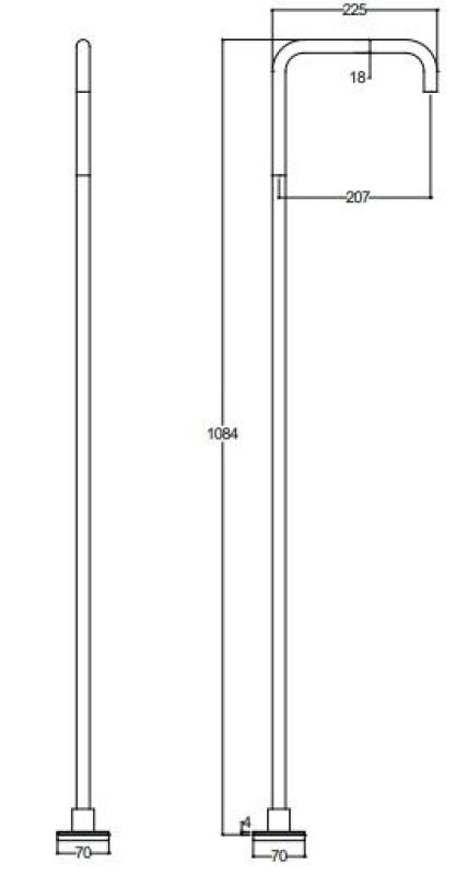 Waterevolution Flow Fritstående håndvaskarmatur Udløb Fuldt rustfrit stål T1.676.IE