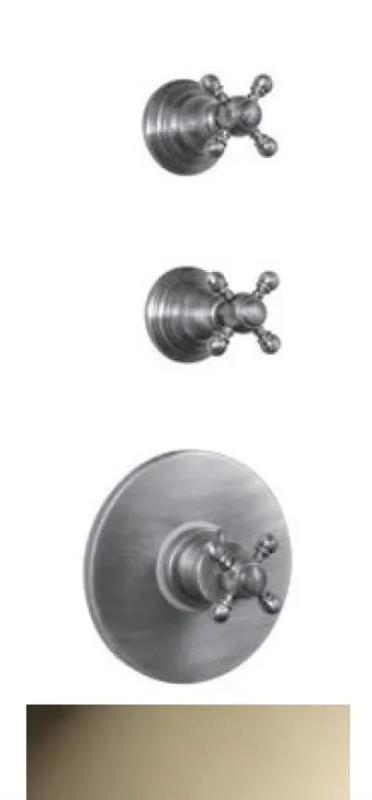 PB Classic nostalgisk indbygget brusetermostat med 2 stophaner i rustfrit stål-look