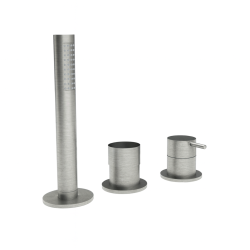 Waterevolution Flow 3-huls Badarmatur til Badekarkantmontering RVS T138SBIE