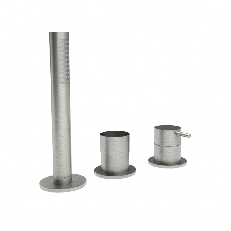 Waterevolution Flow 3-huls Badarmatur til Badekarkantmontering RVS T138SBIE