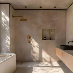 Waterevolution Flow indbygget brusetermostat med 1 stophanebørstet messing