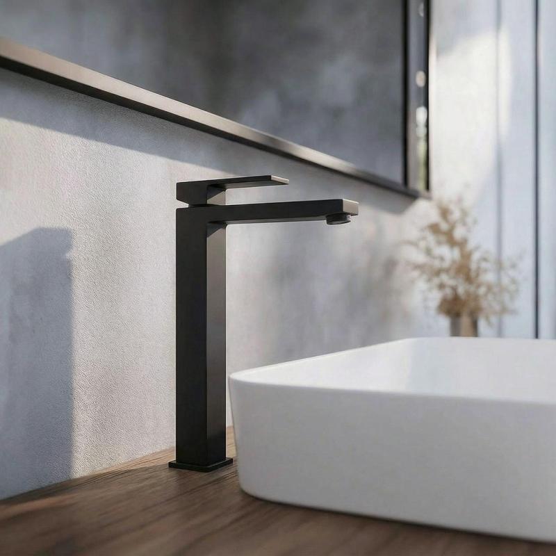 PB Kiki 1-huls høj håndvaskarmatur til håndvaskskåle mat sort