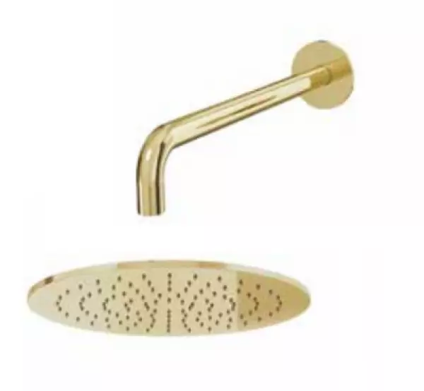 Waterevolution Flow hovedbruser 250mm med vægtilslutning Light Gold