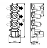 SB 316 AESTHETICS Round Inbouw thermostaatkraan met 4 uitgangen/ 2x stop-omstelkraan PVD gun metal geborsteld 1208954959 (kloon)