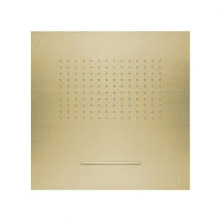 SB Square 316 Regnbruser indbygningsmodel med vandfald 50x50cm loftbruser PVD guld 1208955319