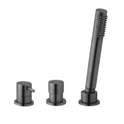 Waterevolution Flow 3-huls badekran til badekar montering PVD Gun Metal T138SBGME