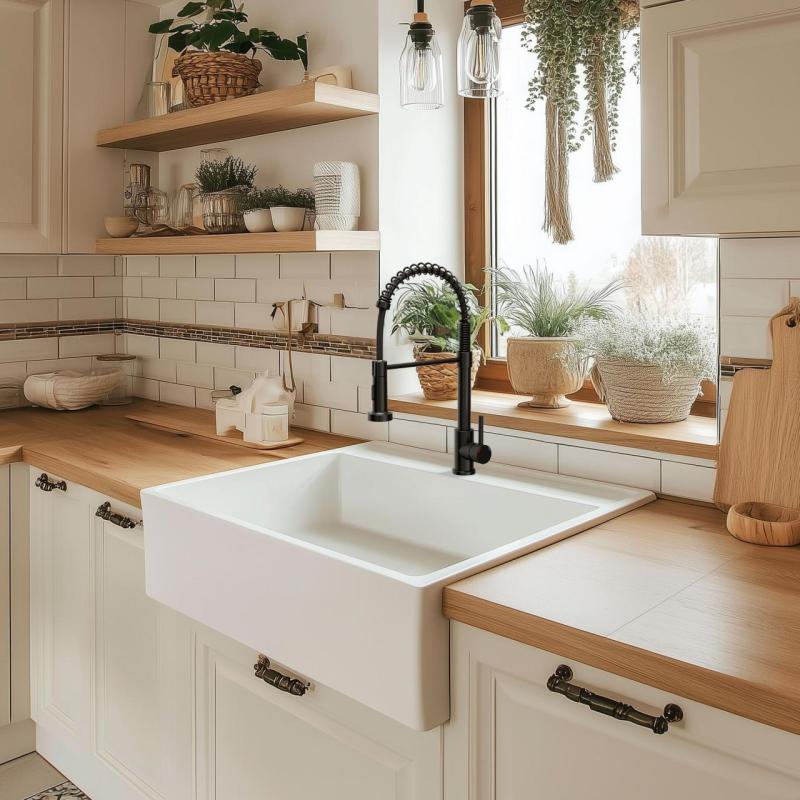 Quadri Derby køkkenarmatur med fleksibel tud og bruser med 2 stråletyper mat sort 1208955917