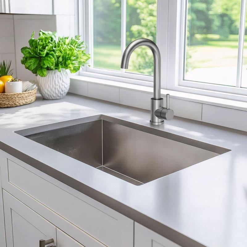 Quadri Coventry køkkenarmatur mat krom med drejelig tud 1208956032