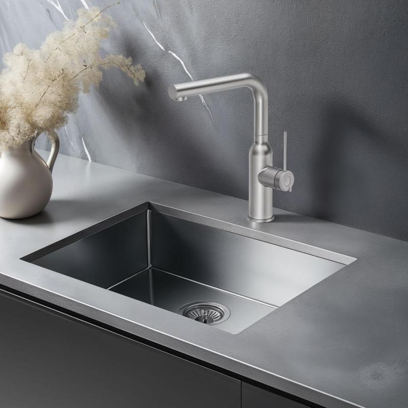 Quadri Stamford køkkenarmatur med udtrækbar tud i rustfrit stål 1208956081