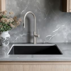 Quadri Retford køkkenarmatur i rustfrit stål med udtrækkelig tud og sprayfunktion 1208956088