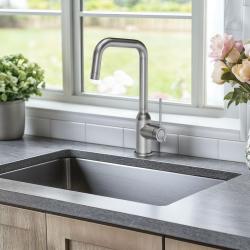 Quadri Stamford køkkenarmatur i rustfrit stål med drejelig vinkeludløb 1208956097