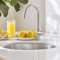Quadri Stamford køkkenarmatur krom med drejelig rund tud 1208956110