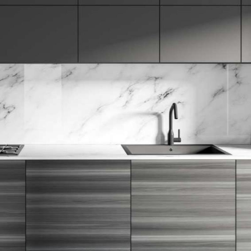 Hvid vask 40x40cm underbygning, overbygning og planmontering med rustfri stål prop 1208956392