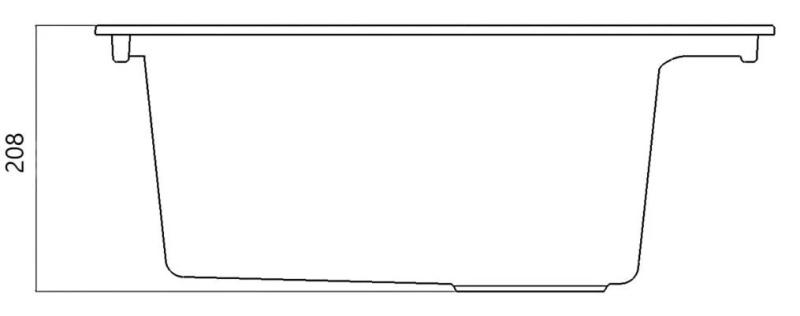 Betongrå indbygningsvask 58x53 cm med hanehulplade og rustfri stålprop 1208956771