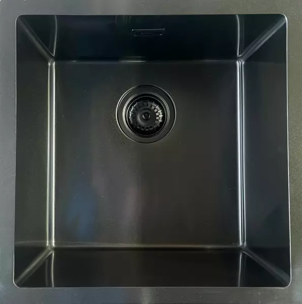 Ausmann Turt gun metal vask PVD NANO 40x40 underbygning, planmontering og ovenpå montering 1208956946