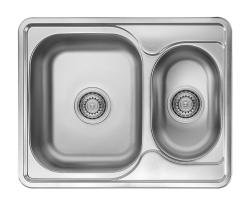 Ausmann Basic rustfrit stål 1,5 indbygningsvask vendbar 63x50 cm inklusive sifon 1208956969