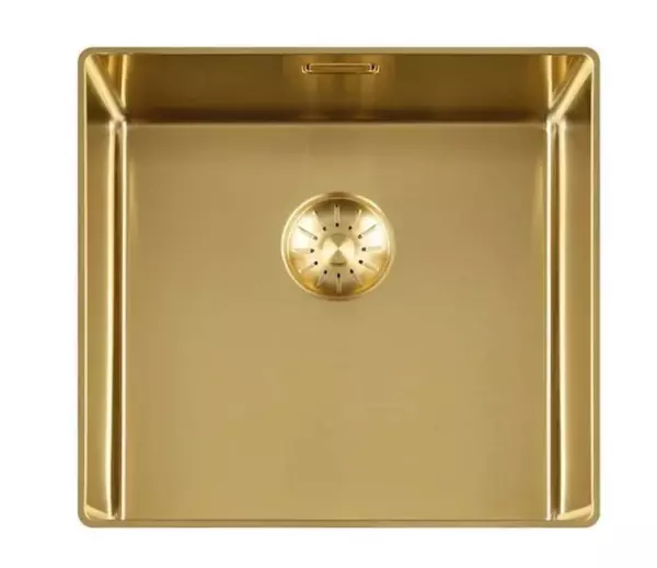 Lorreine 40SL1016-GULD Slank vask 40x40cm planmonteret børstet Guld