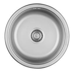 Ausmann Basic rund vask i rustfrit stål til montering på bordplade 43 cm inklusive sifon 1208956999