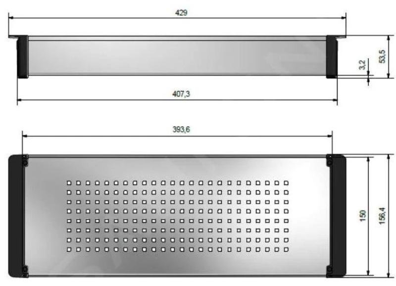 Franke Kubus 2.0 indsatsbakke i rustfrit stål 429x156mm modelbundet 112.0394.981
