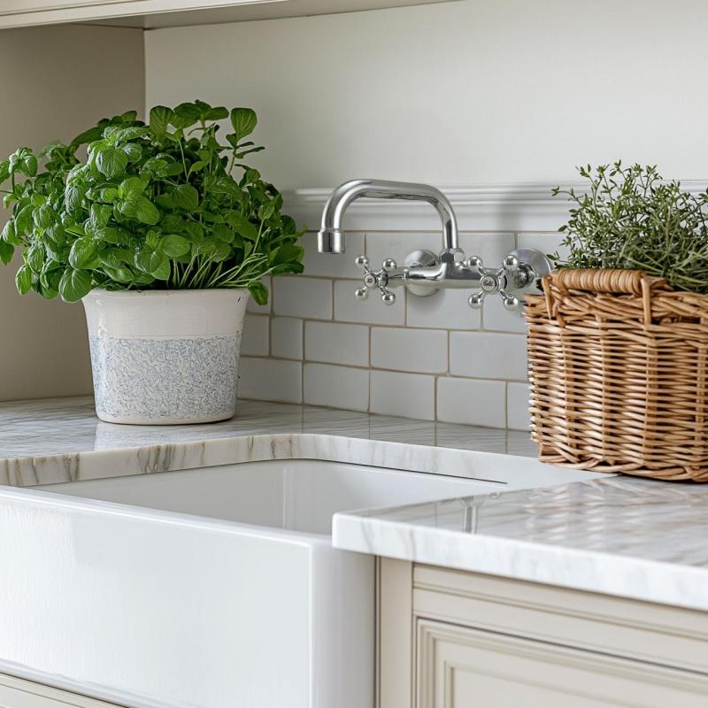 AquaTrimo Vivaldi klassisk køkkenvægarmatur over tud krom 21VV7066CM